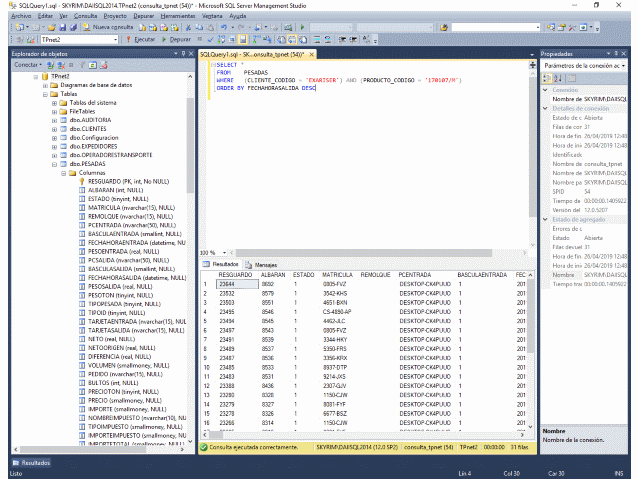 Base de datos SQL Server 2014